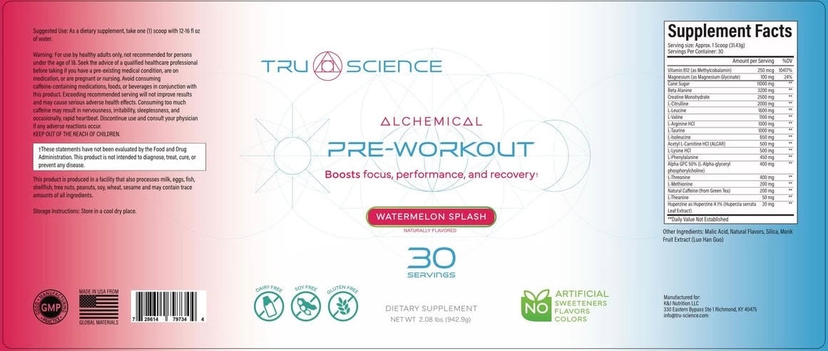 TruScience Pre Workout Powder