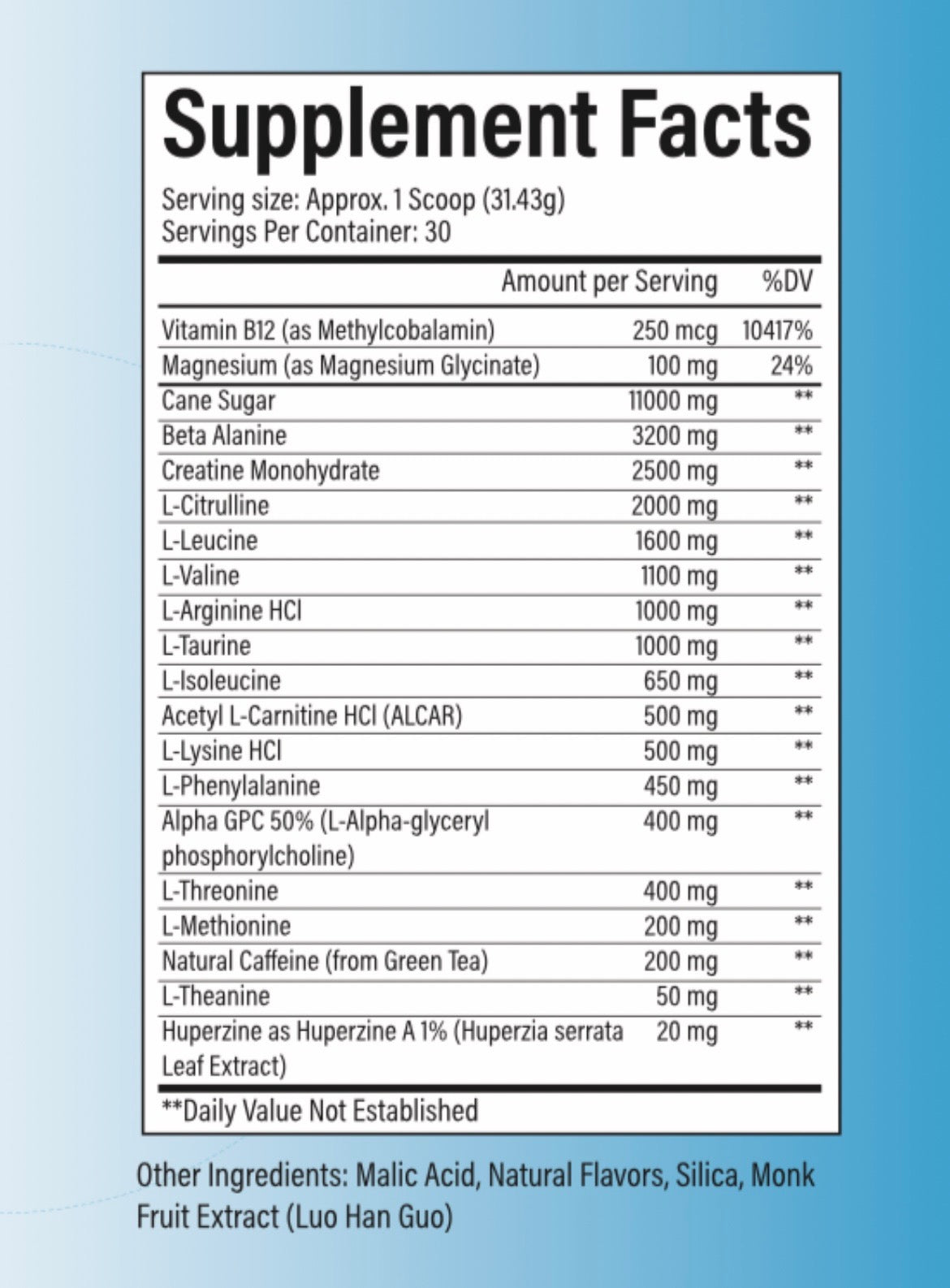 TruScience Pre Workout Powder